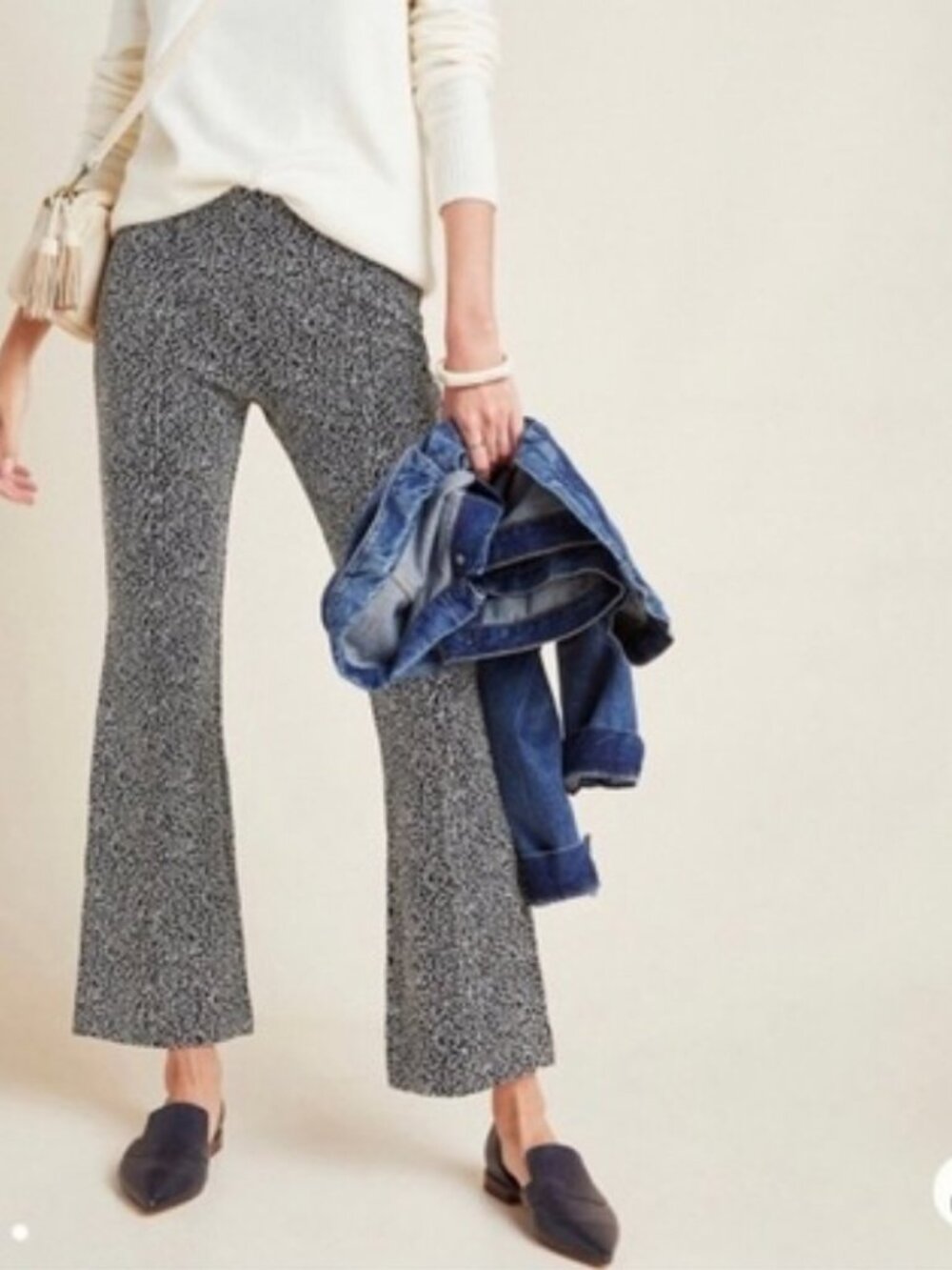 Anthropologie The Essential Leopard Crop Trousers XS